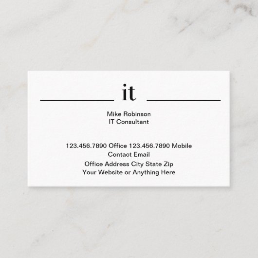 Berufliche Visitenkarten für die Informationstechn Visitenkarte (Vorderseite)