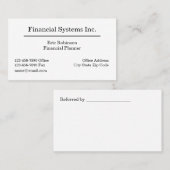 Berufliche Visitenkarten für Finanzplaner Visitenkarte (Vorne/Hinten)