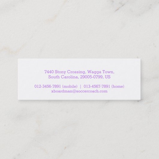Berufliche Visitenkarten für Fußball Mini Visitenkarte (Rückseite)