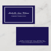 Berufliche Visitenkarten für Navy Blue Square Visitenkarte (Vorne/Hinten)