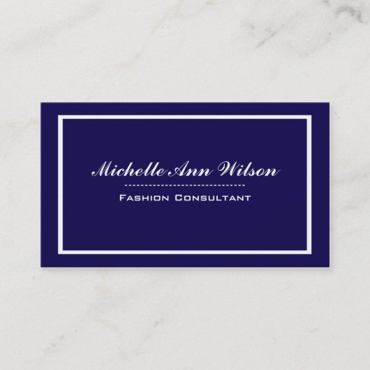 Berufliche Visitenkarten für Navy Blue Square Visitenkarte (Vorderseite)