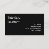 Berufliche Visitenkarten für psychische Gesundheit Visitenkarte (Rückseite)