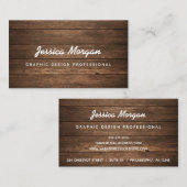 Berufliche Visitenkarten für rustikales Holz Visitenkarte (Vorne/Hinten)