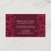 Berufliche Visitenkarten Kirsche rot/braun Visitenkarte (Rückseite)