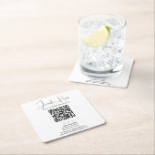 berufliche Visitenkarten mit QR-Code Rechteckiger Pappuntersetzer (Vor Ort)
