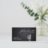 Berufliche Voice Coach Dunkle Business Card Visitenkarte (Stehend Vorderseite)