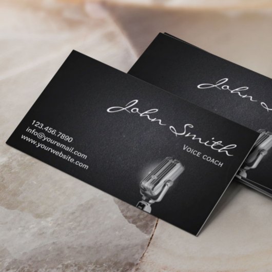 Berufliche Voice Coach Dunkle Business Card Visitenkarte