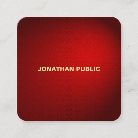 Berufliche Vorlage aus schwarzem Damast Quadratische Visitenkarte (Vorderseite)