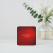 Berufliche Vorlage Eleganter Red Damask Gold Name Quadratische Visitenkarte (Stehend Vorderseite)
