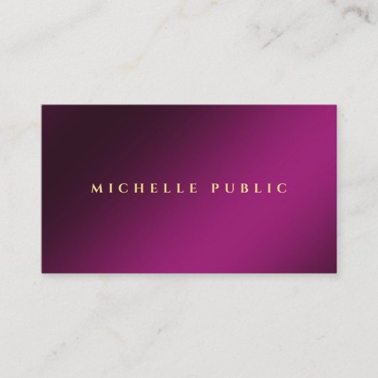 Berufliche Vorlage für Gold-Text Lila Visitenkarte (Vorderseite)