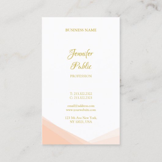 Berufliche Vorlage für Goldene Skriptnamen Visitenkarte (Rückseite)