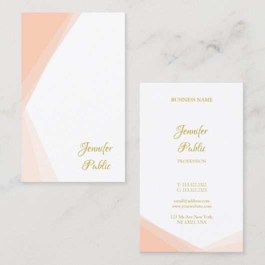 Berufliche Vorlage für Goldene Skriptnamen Visitenkarte (Vorne/Hinten)