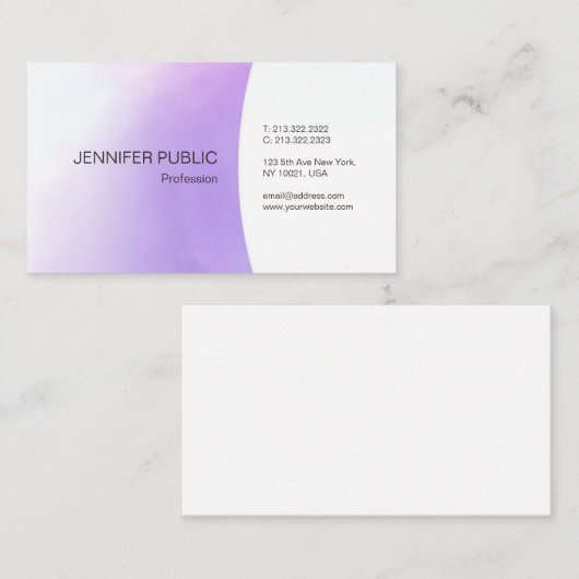 Berufliche Vorlage für moderne Wasserfarben Visitenkarte (Vorne/Hinten)