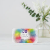 Berufliche Vorlage für Monogramm, farbenfroh Visitenkarte (Stehend Vorderseite)