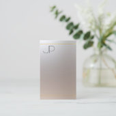 Berufliche Vorlage für Monogramm-Silber-Look Visitenkarte (Stehend Vorderseite)
