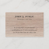 Berufliche Vorlage für Personalisierten Holzeinsch Visitenkarte (Rückseite)