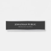 Berufliche Vorlage für Schwarz und Silber Türschild (Vorderseite )