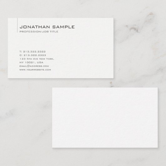 Berufliche Vorlage Minimalistisch modern anpassen Visitenkarte (Vorne/Hinten)