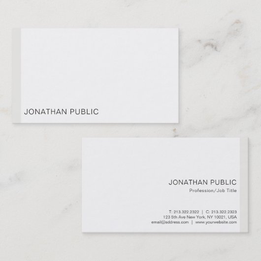 Berufliche Vorlage Modernes Minimalistisches Elega Visitenkarte (Vorne/Hinten)