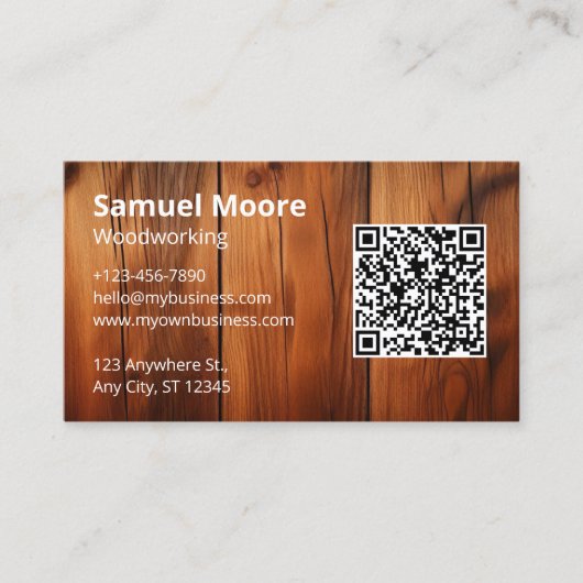 Berufliche Vorlagen der Holzbearbeitung Visitenkarte (Vorderseite)