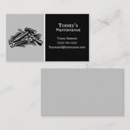 Berufliche Wartung und Zimmerservice mit Werkzeuge Visitenkarte