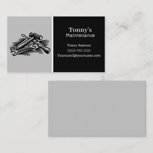 Berufliche Wartung und Zimmerservice mit Werkzeuge Visitenkarte (Vorne/Hinten)