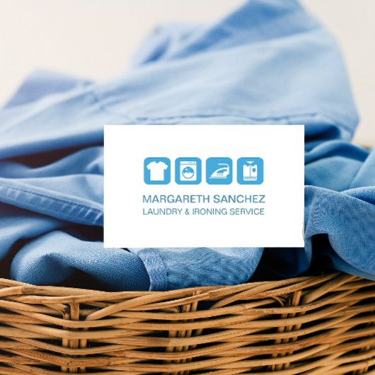 Berufliche Wäsche- und Bügelservice Lichtblau Visitenkarte
