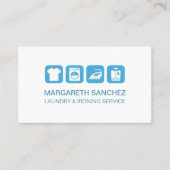 Berufliche Wäsche- und Bügelservice Lichtblau Visitenkarte (Vorderseite)