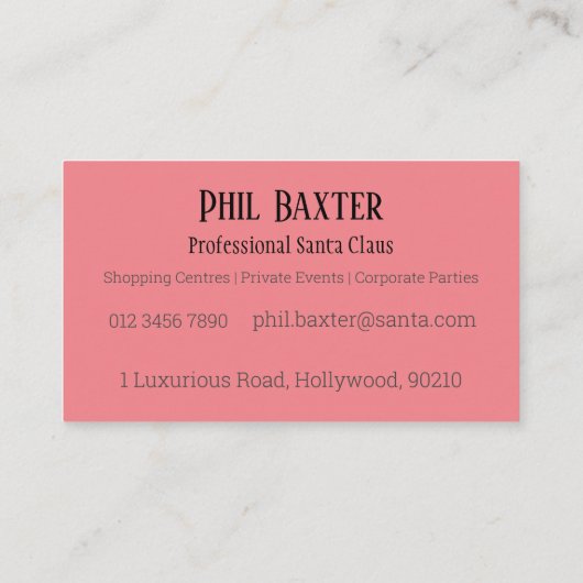 Berufliche Weihnachtskarte Visitenkarte (Rückseite)