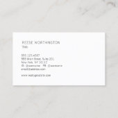 Berufliche Weiß-Moderne Visitenkarte (Rückseite)