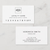 Berufliche weiße Loyalitätskarte für moderne Logos Treuekarte (Vorne/Hinten)