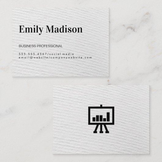 Berufliche/weiße Textur Visitenkarte (Vorne/Hinten)