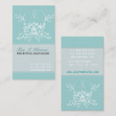 Berufliche weißer Lotos-blasse aquamarine Reinheit Visitenkarte (Vorne/Hinten)