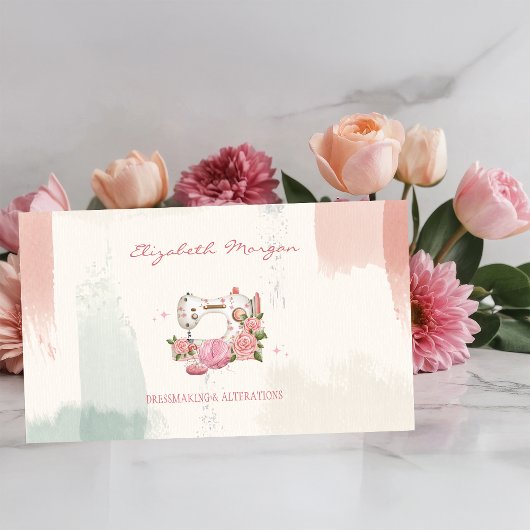 Berufliche Weißnähmaschine Katzenbürste Visitenkarte