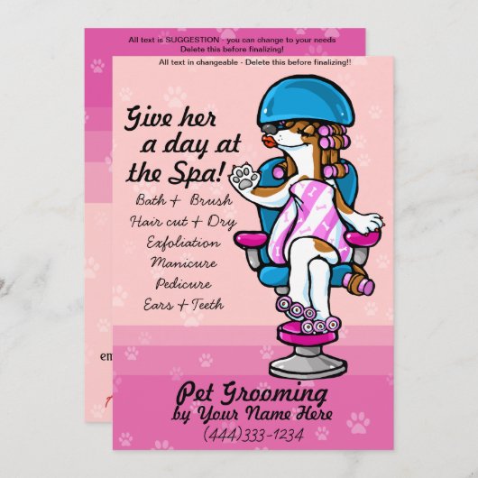 Berufliche Werbekarten für Hunde Ankündigung (Vorne/Hinten)