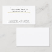 Berufliche White Sleek Moderne Elegante Schlicht Visitenkarte (Vorne/Hinten)