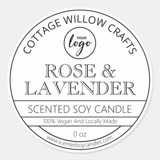 Berufliche White Soy Candle Labels Runder Aufkleber (Vorderseite)