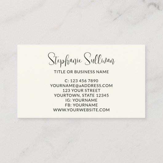 Berufliche Wildblume Visitenkarte (Rückseite)