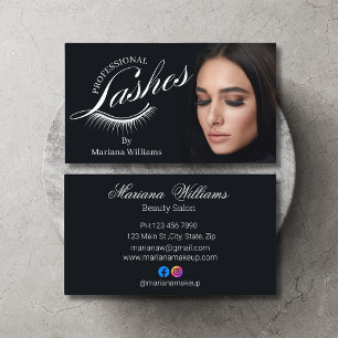 berufliche Wimpern, schönes schwarzes Foto stilvol Visitenkarte