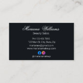 berufliche Wimpern, schönes schwarzes Foto stilvol Visitenkarte (Rückseite)