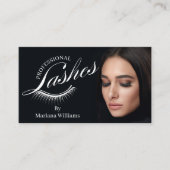 berufliche Wimpern, schönes schwarzes Foto stilvol Visitenkarte (Vorderseite)