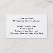 Berufliche Windows Washer Theme Visitenkarten Visitenkarte (Rückseite)