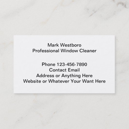 Berufliche Windows Washer Theme Visitenkarten Visitenkarte (Rückseite)