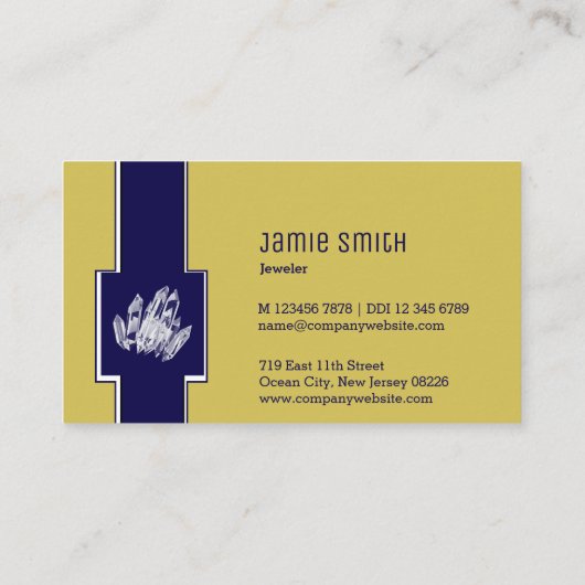 Berufliche Yellow & Blue Jewelier Business Card Visitenkarte (Rückseite)