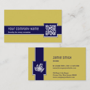 Berufliche Yellow & Blue Jewelier Business Card Visitenkarte