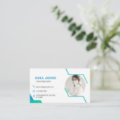 Berufliche Zahnarztkarte mit Foto Visitenkarte (Stehend Vorderseite)