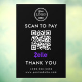 Berufliche Zelle QR Code Scan to Pay Logo Black Fensteraufkleber (Blatt 3)