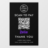 Berufliche Zelle QR Code Scan to Pay Logo Black Fensteraufkleber (Blatt)