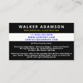 Berufliche zertifizierte Elektrofachkarten Visitenkarte (Rückseite)