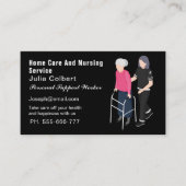 Berufliche Zuhause- und Pflegedienste schwarz Visitenkarte (Vorderseite)